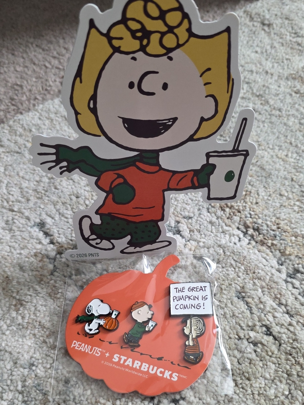 Starbucks Peanuts Pumpkin Pin Set in Orange and Green